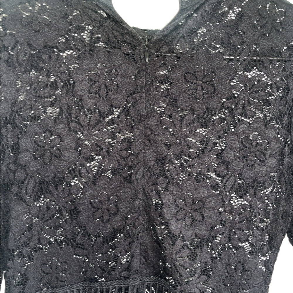 Elegant Black Lace Long Sleeve Dress